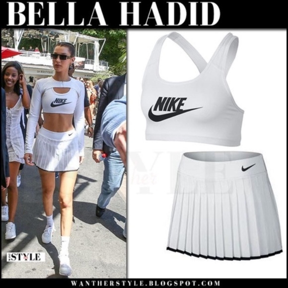 New Nike Court Victory Pleated Skirt White Black Combo Tennis Rare Skort - Picture 3 of 9